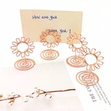 Soporte de tarjeta de visita de girasol para escritorio, estuche de tarjeta de crédito con diseño de dibujos animados en oro