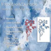 10pcs Handmade Floral Templates, Wild Flowers & Weeds Painting Stencils For Painting, Wooden Card Making, Miniature Natural Vine Herb Basic Creative Art, Painting, Templates. Reusable And Washable DIY Craft