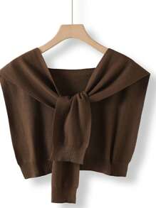 1PC Thin Spring, Summer And Autumn Fashion Air-Conditioned Room Warm Knitted Shawl, High-End Solid Color Knitted Scarf, Sunscreen Scarf, Soft And Glutinous Loose Long-Sleeved Versatile T-Shirt Women's Shoulder Scarf, Suitable For Daily Use. For Dress