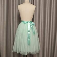 Women's High Waisted Asymmetrical Tulle Skirt Wedding Petticoat, 4 Layers Tulle + 1 Layer Lining Tutu Skirt, Bridesmaid Skirt, Long Colorful Skirt With Puffy Design, Ball Gown, Princess Skirt Fall Clothes For Women - Multicolor - View 2