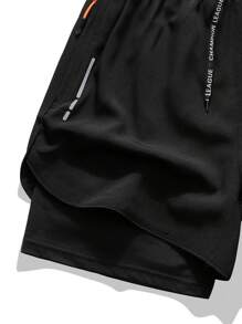 2pcs Men's Quick Dry Breathable Mesh Lined Basketball Gym Fitness Shorts, Summer Sports