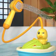 鸭子洗澡玩具套装 - 婴儿鸭子洗澡玩具，婴儿浴缸喷水淋浴，儿童淋浴船小黄鸭，动物，喷水鸭，生日礼物