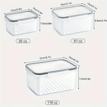 Kit 3 potes Organizadores Geladeira Organizador Alimentos Vegetais Cozinha