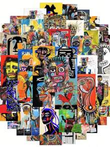 50pcs Abstract Art Poster Graffiti Stickers, Waterproof Decals For Phone Cases, Laptops, Luggage, Guitars, Motorcycles, Funny Jesus/Funny Design