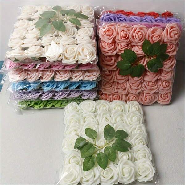 1 pieza - Rosas de espuma artificiales. Ideales para decoraciones de boda DIY, regalos del Día de San Valentín e imitaciones de ramos de novia. Son adecuados para manualidades y adornos del hogar.