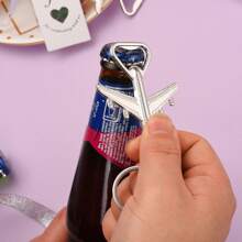 24pcs Airplane Shaped Bottle Opener Keychain, Comes With Burlap Bag, String, Thank You Card - For Gender Reveal Party, Birthday, Gifts, Valentine's Day, Kitchen & Bar Supplies, Party Favors
