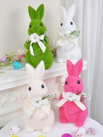 1 pezzo Coniglio di Pasqua in verde, in muschio artificiale, coniglio morbido di Pasqua, decorazione pasquale per esterni, giardino, soggiorno, camino, decorazione per la casa