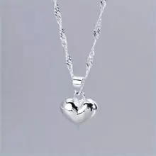 1pc Elegant Silver Heart Shaped Pendant Necklace For Women - Suitable For Casual Wear And Special Occasions