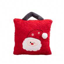 Christmas Throw Pillow Cartoon Cute Soft Sofa Cushion Back Support Stuffed Toy For Bedroom Couch Office Home Decoration - Red - View 1