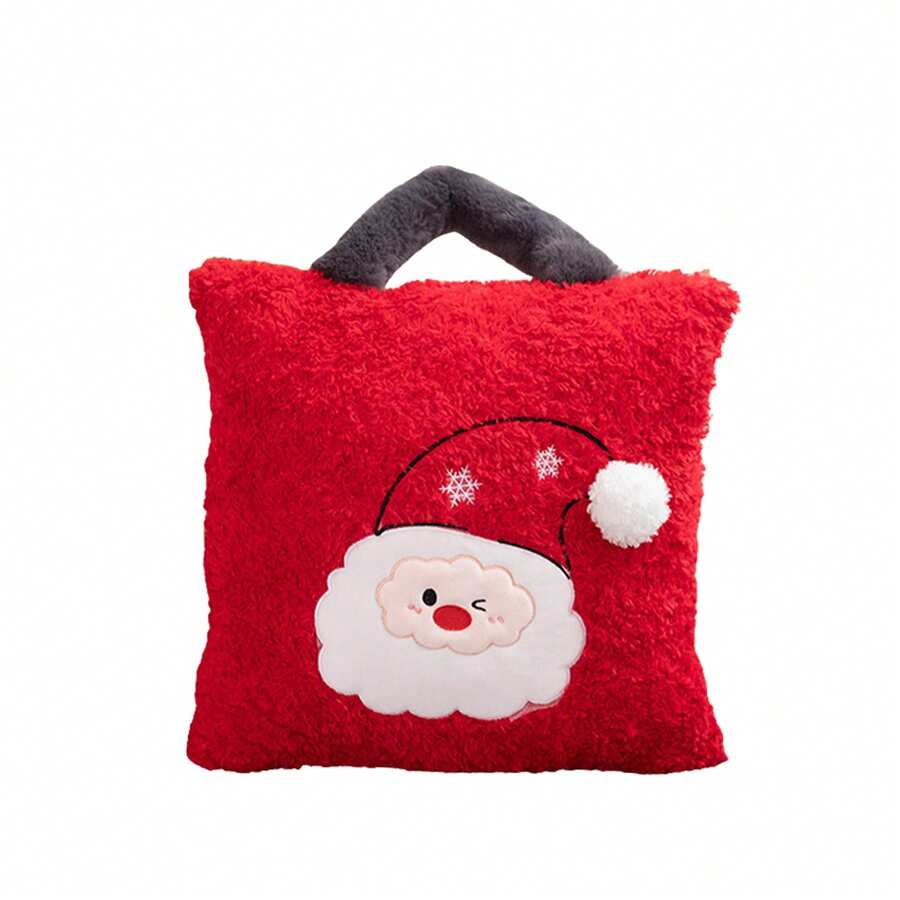 Christmas Throw Pillow Cartoon Cute Soft Sofa Cushion Back Support Stuffed Toy For Bedroom Couch Office Home Decoration - Red - View 1