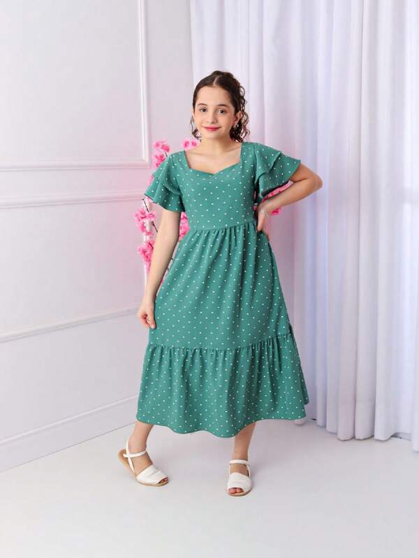 Vestido com Babado na Manga