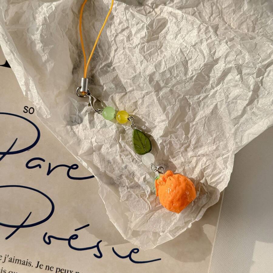 New Spring Arrival Creative Design "Big Orange Big Profit" Cute Orange Fruit Phone Pendant, Bag Charm, Keychain
