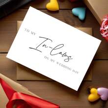 1pc Wedding Card For In-Laws, "TO MY In-Laws ON MY WEDDING DAY", Inviting In-Laws To The Wedding