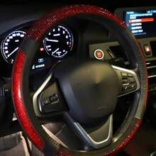 新款荧光水钻汽车方向盘套，四季时尚星空钻石设计女士汽车方向盘套