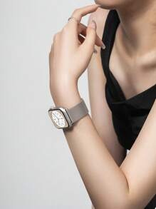 1pc Men Women Milanese Loop Strap Compatible With Apple Watch Band 45mm 44mm 40mm 49mm 46mm 41mm 38mm 42mm Fashion Magnetic Bracelet Compatible With IWatch Series 11 10 Ultra 9 8 7 6 SE 5 4 3 2 1 Stainless Steel Wristband