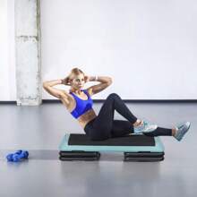 43'' Exercise Aerobic Step Platform Adjustable Fitness Stepper W/4 Risers Green