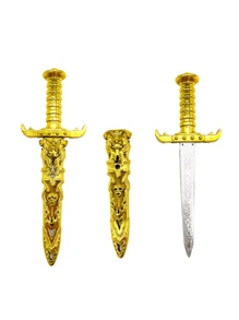 1pc Electroplated Pirate Sword Prop For Holiday Photo Shoot, Halloween Performance Weapon Prop, Toy Sword - Multicolor - View 6