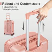 3 Piece Travel Suitcase With Corner Protectors, 20/24/28 Inch, Durable Hard Shell, 360 Degree Spinner Wheels, Multifunctional, Large Capacity, Lightweight, Fashionable Multicolor - 24inch Rose Gold - View 3