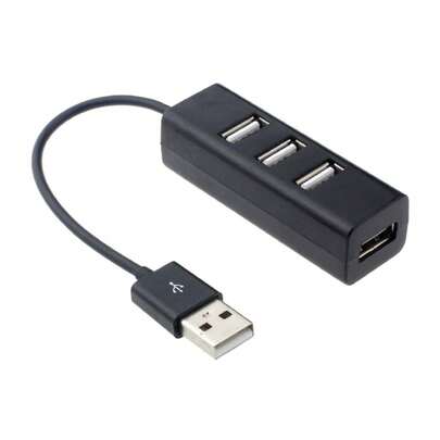 1pc Mini USB Hub Extensions, 4 Port USB Hub Expander, USB Adapter Station, Ultra Slim Portable Data Hub, USB Splitter, Black