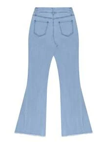 NVFelix New Autumn Collection Y2K Streetwear Fashion Low-Waist Belt Pocket Long Comfortable Stretchy Flared Jeans - Rửa nhẹ - Xem 8