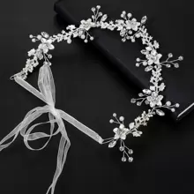 欧美跨境珍珠头饰 婚纱摄影纯手工合金花朵头饰 新娘发饰