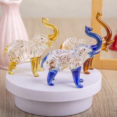 One Handmade Crystal Elephant, An Elegant Holiday Gift. Suitable For Family, Friends, Lovers, Girlfriends And Household Members, The Crystal Material Adds A Luxurious Feel. Can Be Used As Room Decoration, Office Desk Ornament, Home Decor, Holiday Gift, Birthday Gift, Scene Decor And Holiday Accessories Gifts Graduation