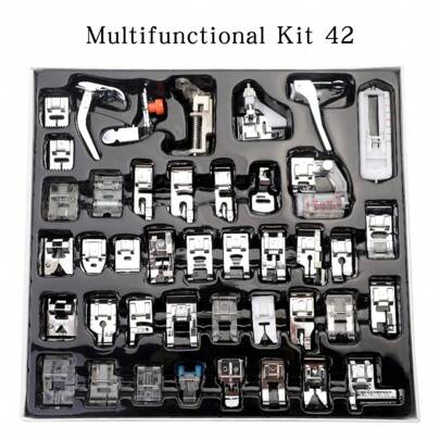 42 piezas Conjunto de accesorios para máquina de coser, pies prensatelas para máquinas de coser