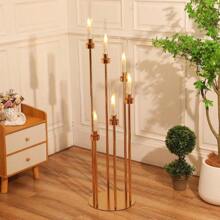 5-Head Candle Holder Set, Electroplated Wedding Aisle Candle Stand, Wedding Decoration For Hotel, Restaurant, Birthday Party, Home