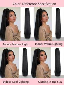 Long Straight Synthetic Claw Clip Ponytail Extension - High Temperature Fiber Hair Piece With Easy Claw Clip Attachment For Women US