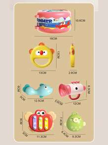 Baby Hand Clap Drum Small Trumpet Chewable Percussion Musical Instrument, Collapsible Striking Drum Early Education Music Toy