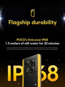 Xiaomi POCO X7 5G 全球版 8GB+256GB 智能手机 Dimensity 7300-Ultra 6.67 英寸 CrystalRes AMOLED 显示屏 50MP 主摄像头，带 OIS 45W 涡轮充电 5110mAh（典型值）电池 IP68 防水防尘 - 黑色 - 查看 4