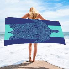 1 szt. wielokolorowy ręcznik plażowy wykonany z supermiękkiej mikrofibry, cyfrowy ręcznik plażowy, pokrowiec na klimatyzację, koc do drzemki w biurze, wysokiej jakości koc retro casual, wiszący na ścianie