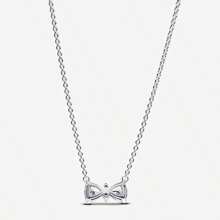 100% 925 Sterling Silver Jewelry Suitable For Original Pot Necklace 1:1 Style, Suitable For Women To Make Jewelry White Bow Necklace Suitable For Valentine's Day And Christmas To Give To The People You Like