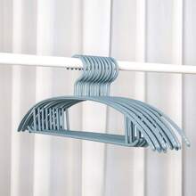 20pcs/10pcs No-Slip Thicken PP Clothes Non-Marking Hangers For Home Bedroom Bathroom Wardrobe, Wide Heavy Duty Clothing Rack