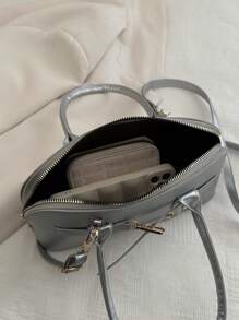 1pc Mode Vrouwen Tas Leren Handtas Vintage Casual Schoudertas Voor Dames Designer Zakelijke Stijl Vrouwelijke Top-Handvat Tassen Solide Eenvoud Wilde Afspraak Shell Tas Hoge Kwaliteit Vrouwen Koerierstas Om Te Werken Winkelen Pendelen Daten Wit Zwart Roze Zilver Groen Khaki
