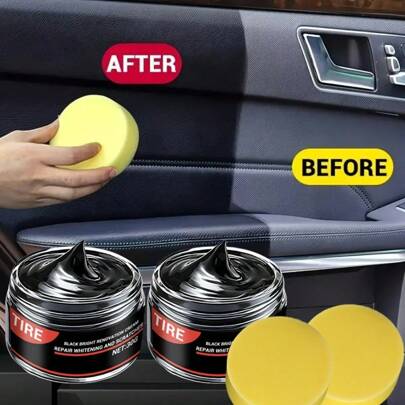 Automotive Interior Restoration Paste - Renew And Repair Discolored, Cracked Seats & Dashboard. Also Suitable For Tire & Rubber Care