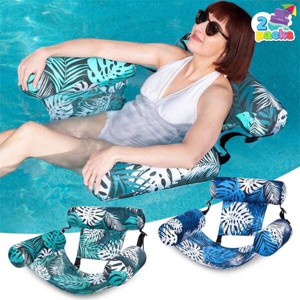 Joyfy Inflatable Pool Floats Adult,2 Packs Floating Lounge Chairs, Blow Up Pool Noodles For Adult Heavy Duty, Floating Chair For Party Summer Water Beach Lake Fun