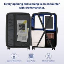 3 Piece Travel Suitcase With Corner Protectors, 20/24/28 Inch, Durable Hard Shell, 360 Degree Spinner Wheels, Multifunctional, Large Capacity, Lightweight, Fashionable Multicolor - 20inch Black - View 3