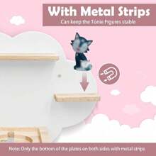 For TonieBox And Tonie Shelf Cloud,Tonies Storage For 12-20 Tonie Figures Characters Magnetic Wall Shelf For Tonies Toniebox, Charging Station (White) - 白色 - 查看 5