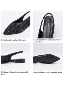 Women's Vintage Penny Loafers, French Romantic Pointed Toe Low-Heeled Hollow Out Shoes For Spring/Summer - Black - View 11