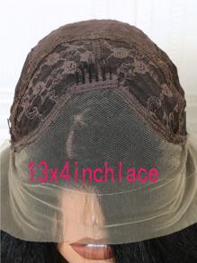 Yaki Wave 13x4 蕾丝前发假发柔软预拔双纹理卷曲直发和身体波浪长 26 英寸 180 密度合成纤维适合女士 - 黑色 - 查看 8