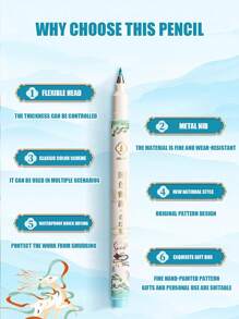 1 Box 6/12 Colors New Chinese Style Soft Tip Markers, Fine Art Markers For Drawing, Painting, Calligraphy, Signature, And More Creative Projects - Multicolor - View 2