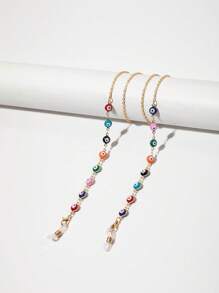 1pc Multicolor Evil Eye Beaded Glasses Chain, Fashion Glasses Chain,Fashion Anti-Lost Eyeglass Chain For Women Daily Wear. - Multicolor - View 6