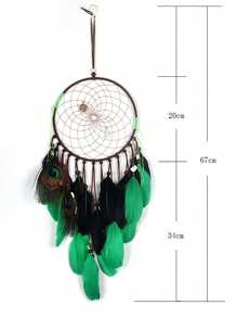 70cm Peacock Green Catcher's Spirit Ins Wind Dream Net Catcher Bamboo Circle Pure Handmade Dream Net Catcher Bedroom Wall Decoration Holiday Birthday Gift