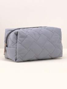 1pc Solid Colour Basic Style Cosmetic Bag,Large Capacity Basic Style Makeup Bag,Stylish And Portable Holds Lipstick, Toiletries, Coins, Keys, Etc,Travel Cosmetic Bag For Women