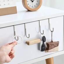 2 peças de cabides duplos em forma de S de aço inoxidável, ganchos multifuncionais sem perfuração e sem danos, ganchos portáteis sem danos para portas de armários, cabides de roupas fáceis de instalar e sem danos, adequados para cozinha, quarto, dormitório, banheiro, porta, guarda-roupa, sapateira, suprimentos domésticos casuais necessários