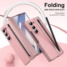 VIETAO Funda de teléfono compatible con Galaxy Z Fold6 con protección de bisagra para S Pen integrado, protector de pantalla, funda ultra delgada a prueba de golpes compatible con Samsung Z Fold 7 6 5 4, resistente al agua, a caídas y a arañazos - Rosa - Ver 2
