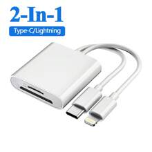 2-in-1 OTG-Kartenleser, der SD/TF-Karten unterstützt, kompatibel mit /PC/Laptop, Plug-and-Play, kein App erforderlich Adapter