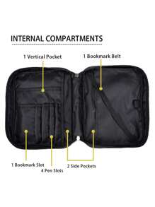 Customizable Image/Photo/Signature/Print Cover For Women/Men Portable Zipper Stationery, Personalized Gift - Multicolor - View 7