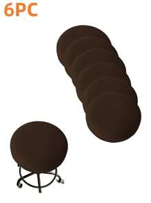 1/4/6pcs Water-Resistant Round Bar Stool Covers, Stool Seat Slipcovers Round, Stool Covers Round 4 Packs Bar Stool Covers Watedrproof PU Stool Slipcover With Elastic Stool Cushion Round Bar Stool Seat Covers For Bar Round Chair,Resistant Removable Cushion Covers